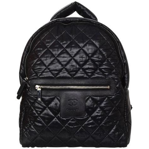 chanel black nylon backpack|authentic chanel backpack.